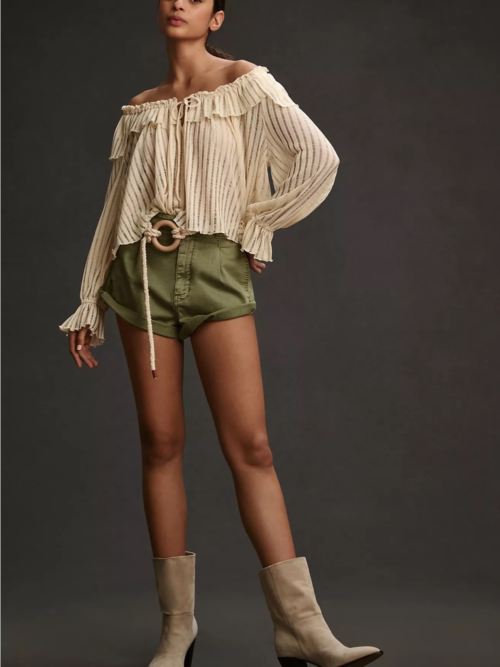 The cutest Anthropologie sheer knit top size L nwot